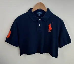 Navy Ralph Lauren cropped polo shirt thumbnail 1