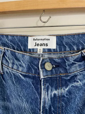 REFORMATION Abby High Rise Straight Jeans In Lanier Size 30 thumbnail 4