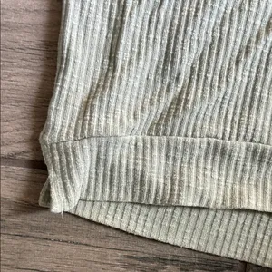 Hayden V-Neck Ribbed Tee - Light Green thumbnail 4