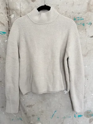 Lululemon Merino Wool-Blend Ribbed Turtleneck Sweater, Heathered Natural Ivory thumbnail 2