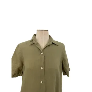 Aritzia Wilfred Eleta Organic Linen Button Front Maxi Dress Green Size Small thumbnail 4