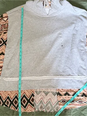 NWT Boho Aztec Western Mixed Print Pullover Hoodie Size M thumbnail 7