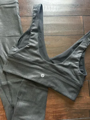 Lululemon Black Align HR Shine leggings 28” & Align bra thumbnail 5