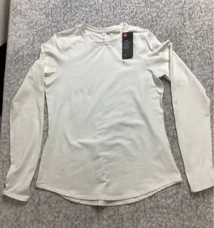 Under Armour Womens ColdGear Long Sleeve Fitted Base Layer White 1298214-100‎ L thumbnail 1