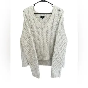 Line Pullover cable knit v-neck sweater with beautiful detailing‎ Size L thumbnail 3
