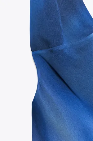 Zara Blue Halter Maxi Dress evening party wedding bohemian thumbnail 3