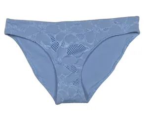 Aerie Bikini Bottom Women's Size Small Blue NWT Floral Embroidered Lined thumbnail 1