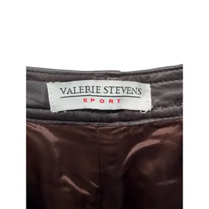 Valerie Stevens Sport Leather Pants Womens 4 Brown Straight Leg‎ Lined Vintage thumbnail 6