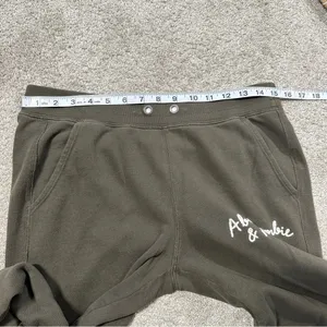 Abercrombie & Fitch Sunday Jogger Logo Sweat Pants Pull On Mid Rise in Green S thumbnail 11
