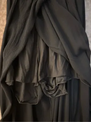 Salty Lemon Women’s Black Off-Shoulder Ruffle Sleeve Maxi Dress Size L thumbnail 7