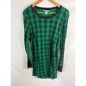 Victorias Secret Green Black Gingham Nightgown Size Large thumbnail 2