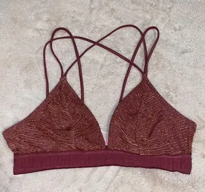 Victoria Secret Rose Pink and Gold Bralette Medium thumbnail 1