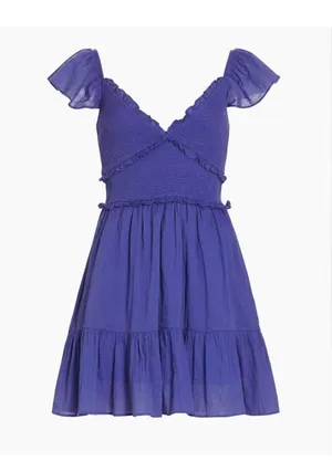 LoveShackFancy Ivella Smocked Cotton Minidress thumbnail 1