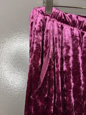 Stars Above Pants Womens Medium Pink Crushed Velour Lounge Drawstring Pockets thumbnail 4