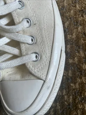 Commes Des Garçon Play Converse Chuck Classic Cream Canvas High-Top Sneakers thumbnail 6