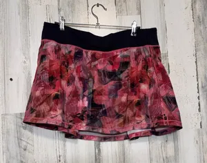 Lululemon Pace Rival Skirt Multi Pink Floral Abstract Tennis Running Womens 10 thumbnail 1