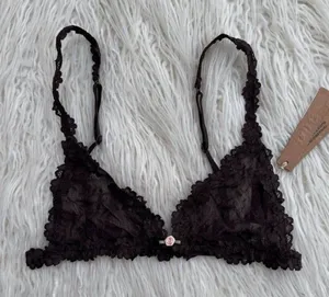 Skims Stretch Lace Triangle Bralette Espresso Size XL thumbnail 1