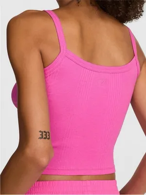 VICTORIA’S SECRET PINK Multi Rib Cami Square Neck Tank Top Pink Gossip XL thumbnail 2