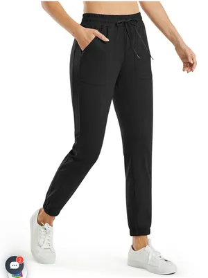 G4Free Women’s Black Drawstring Tapered Golf Jogger Pants thumbnail 1