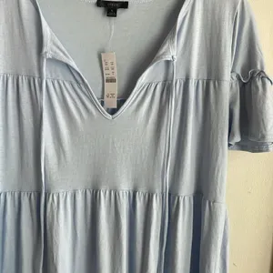 J.Crew Broken-in Jersey Tiered Mini Dress Light Blue thumbnail 8