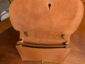 MADEWELL The Leather Collar Stud mini crossbody bag English Saddle EUC thumbnail 7