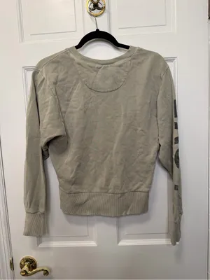 Maeve Anthropologie Love Amor Graphic Sweatshirt Sage Green Pullover Size XS‎ thumbnail 5