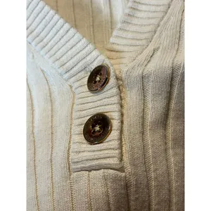 Ralph Lauren Sweater size large cream color v-neck ribbed thumbnail 3