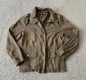 Zenana Outfitters Womens Cotton Army Military Green Zip & Snap Utility Jacket L thumbnail 1