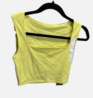 Wild Fable Tank Top Womens XS Yellow‎ Square Neck Cropped Casual Basic Summer thumbnail 1