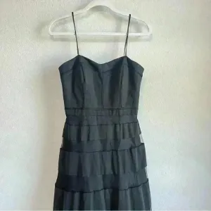 Aidan Mattox‎ Women's Organza Black Sheer Illusion Lined Gown Dress Size 8 thumbnail 3