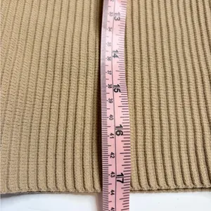 Tan Ribbed One Shoulder Halter Crop Top Sz S a35 thumbnail 3
