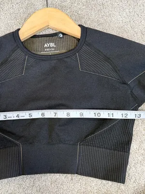 AYBL Women’s Reflex Seamless Crop Top Shirt Longsleeve Thumbholes in Black S thumbnail 7