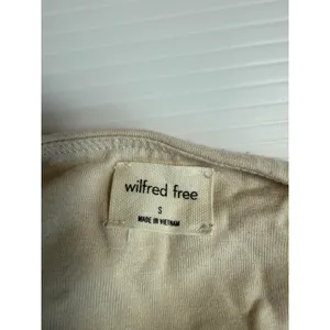Wilfred Free‎ Ruched Cropped Tank Top Beige Sleeveless Casual Basic Cute thumbnail 5
