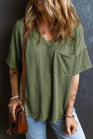 Boutique Ribbed Drop Sleeve Top thumbnail 1