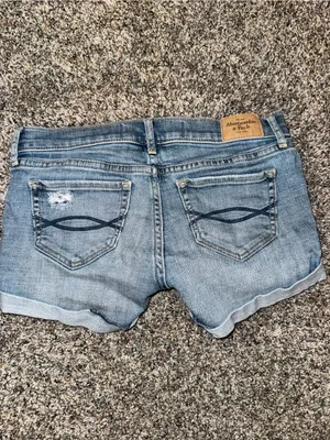 Abercrombie & Fitch Light Wash Distressed Denim Shorts thumbnail 2