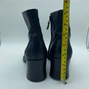 Timberland Alyse Black Leather Block Heel Ankle Boots Moto Y2K Women's size 7 thumbnail 5