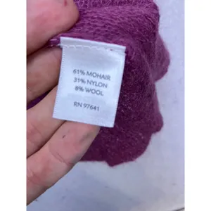 J. Jill Sweater Women XL Magenta‎ Excellent Mohair Wool Blend Sheer Knit Top thumbnail 6