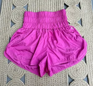 FP Movement The Way Home Hot Pink Smocked High Rise Shorts S thumbnail 1