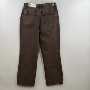 a.n.a Highest Rise Vintage Straight Jeans Women’s 4 Brown Denim NWT 27” thumbnail 4