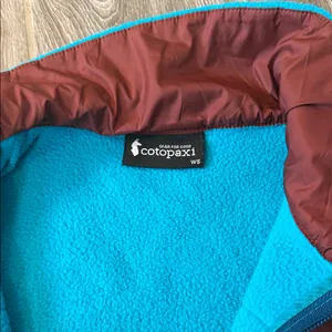 Cotopaxi womens size small Blue Fleece full zip classic Jacket with Stripes EUC thumbnail 4