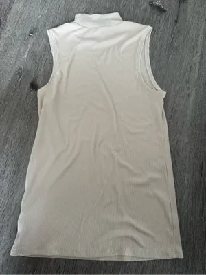 No Boundaries Mock Neck Tank Top Women S Cream Excellent Sleeveless Stretch thumbnail 4
