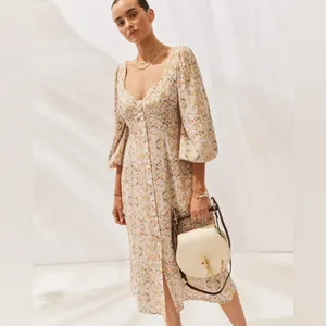 Sancia the Fleur Casual Vacation Midi Dress in Luziannes Floral Size Small NWT thumbnail 5