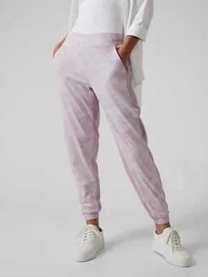 Athleta Brooklyn Lined Camo Jogger Lavender Size 16 Lightweight Travel Pant thumbnail 2