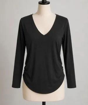 Old Navy Maternity Black Long Sleeve V-Neck Basic Top XS thumbnail 1