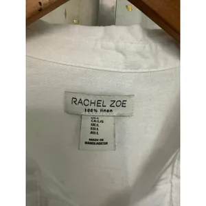 Rachel Zoe Women's 100% Linen Mother Of Pearl Button Down Collar Shirt L thumbnail 5