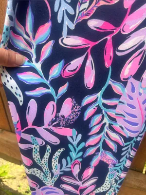 Lilly Pulitzer Wyota Tropical Jungle Blue Purple Jumpsuit Size Large thumbnail 13