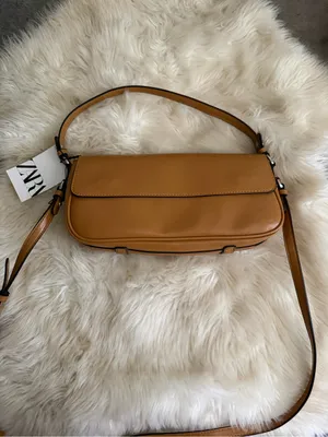 ZARA Classic Tan Leather Shoulder Bag thumbnail 2
