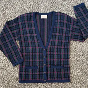 Pendleton Multicolor Plaid Knit Cardigan thumbnail 1