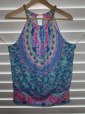 Lilly Pulitzer Multicolor Halter Camisole with Chain Straps thumbnail 3