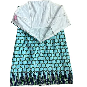 Lilly Pulitzer Bowen Cameo White‎ Macrame Me Print Strapless Dress Size 8 thumbnail 7